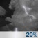 Saturday Night: A 20 percent chance of showers and thunderstorms after 11pm.  Mostly cloudy, with a low around 58. East southeast wind around 5 mph. 