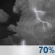 Wednesday Night: Showers and thunderstorms likely, mainly before 1am.  Mostly cloudy, with a low around 71. Southwest wind 10 to 15 mph, with gusts as high as 30 mph.  Chance of precipitation is 70%.