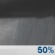 Saturday Night: A chance of showers and thunderstorms.  Mostly cloudy, with a low around 55. Chance of precipitation is 50%.