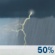 Wednesday: A 50 percent chance of showers and thunderstorms, mainly after 7am.  Mostly cloudy, with a high near 70. East northeast wind 5 to 10 mph. 